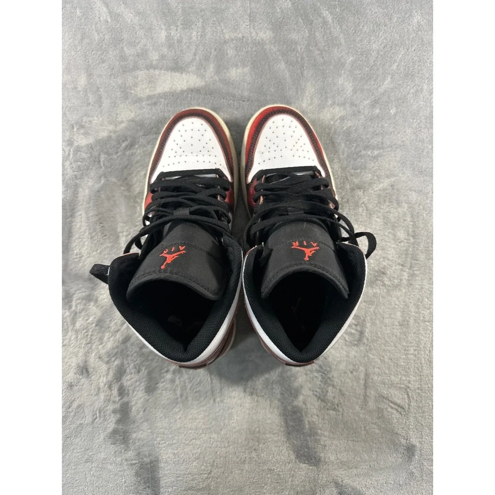 Nike Air Jordan 1 Mid Wear-Away Chicago Black Red DV9565-006 Mens 7.5